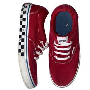 Vans, Red & Checkered, Classic Unisex Low Tops